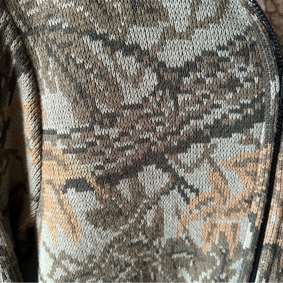 Whitewater Vintage Real Tree Camouflage Wool Sherpa Zip Up Sweater Sz L Hunting - Picture 4 of 15